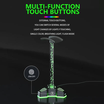 RGB Lighted Headphone Stand With Ambient Light USB Expansion Port Headphone Display Bracket, Style: Without 3.5mm Port - Headset Stand by PMC Jewellery | Online Shopping South Africa | PMC Jewellery