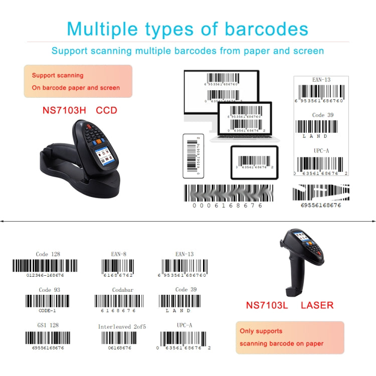 NEWSCAN 1D Laser  Wireless Barcode Reader Scanner Data Collector With 2.2-Inch LCD Screen - free shipping - PMC TechLife - Order now!