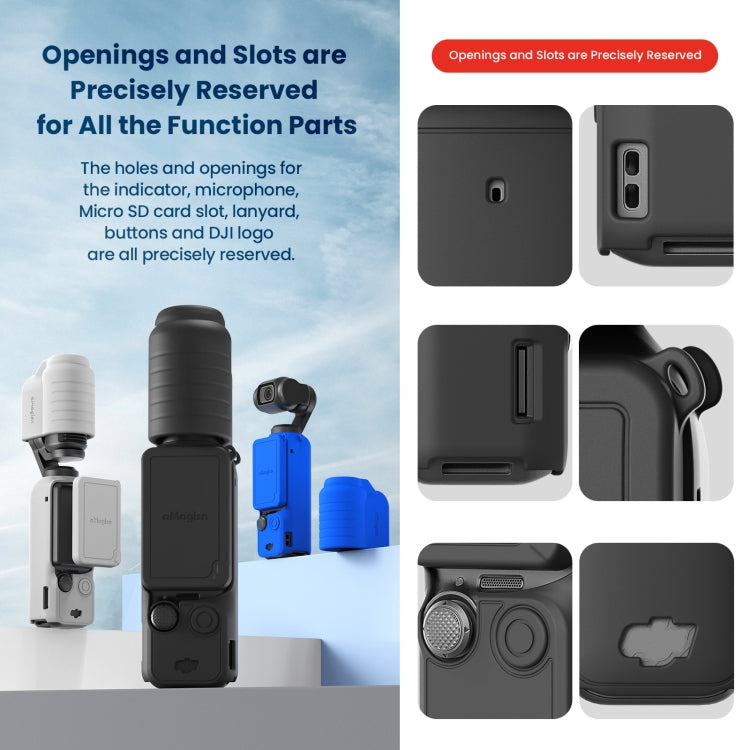 For DJI Osmo Pocket 3 AMagisn Silicone Protection Case Movement Camera Accessories, Style: 5 In 1 Blue - Case & Bags by aMagisn | Online Shopping South Africa | PMC Jewellery | Buy Now Pay Later Mobicred