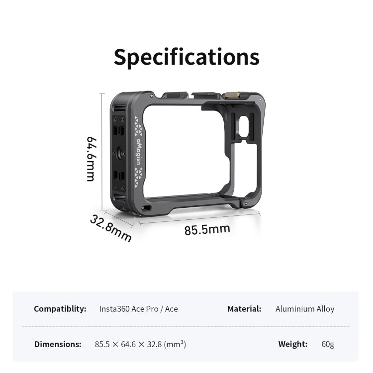 For Insta360 Ace / Ace Pro aMagisn Quick Disassembly Metal Rabbit Cage Border Accessories - Mount & Holder by aMagisn | Online Shopping South Africa | PMC Jewellery | Buy Now Pay Later Mobicred