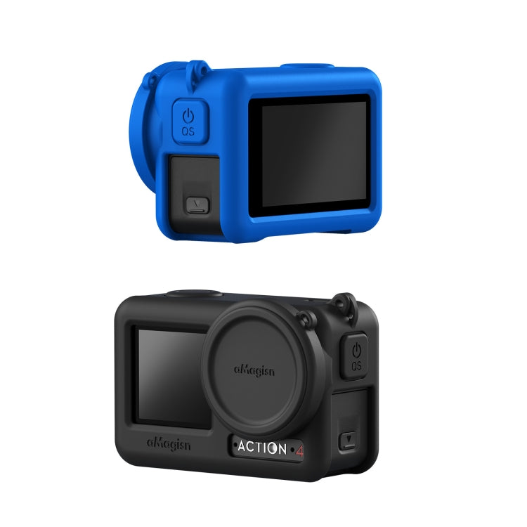 For DJI Osmo Action 4 / 3 aMagisn Silicone Protection Case Camera Protection Accessories(Blue) - Case & Bags by aMagisn | Online Shopping South Africa | PMC Jewellery | Buy Now Pay Later Mobicred