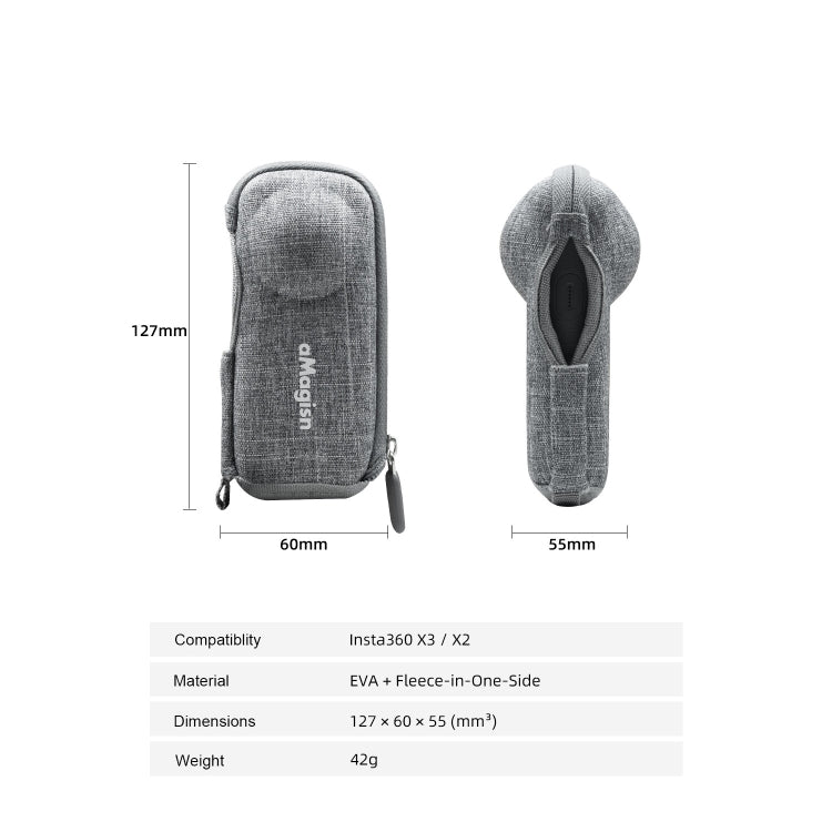 For Insta360 X3 / X2 aMagisn Body Bag Mini Storage Accessories - free shipping - PMC TechLife - Order now!