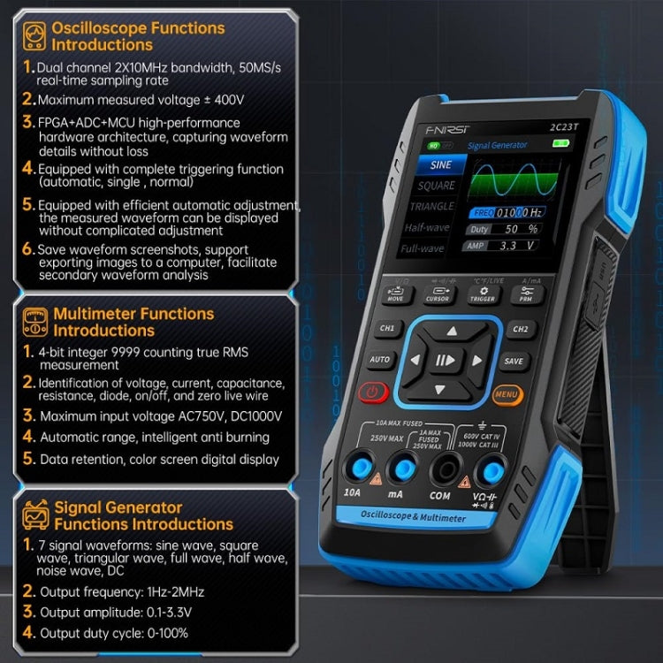 FNIRSI 3 In 1 Handheld Digital Oscilloscope Dual-Channel Multimeter, Specification: Standard - Digital Multimeter by FNIRSI | Online Shopping South Africa | PMC Jewellery