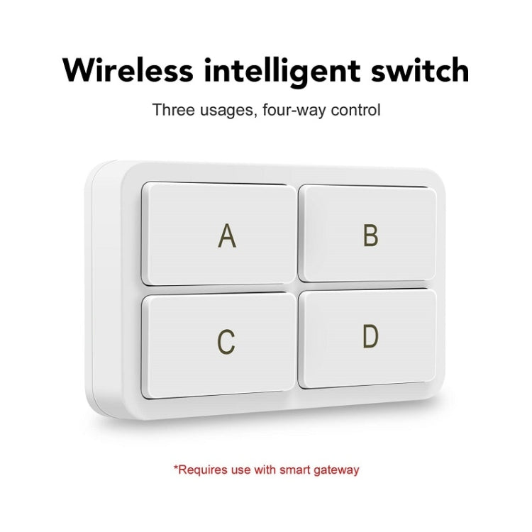 Zigbee Tuya 4-key Situational Remote Control Smart Switch(YSB34) - Smart Switch by PMC TechLife | Online Shopping South Africa | PMC TechLife | Buy Now Pay Later Mobicred