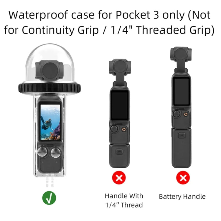For DJI Osmo Pocket 3 BRDRC 40m Depth Waterproof Case Diving Housing Cover(Black Handle) - free shipping - PMC TechLife - Order now!
