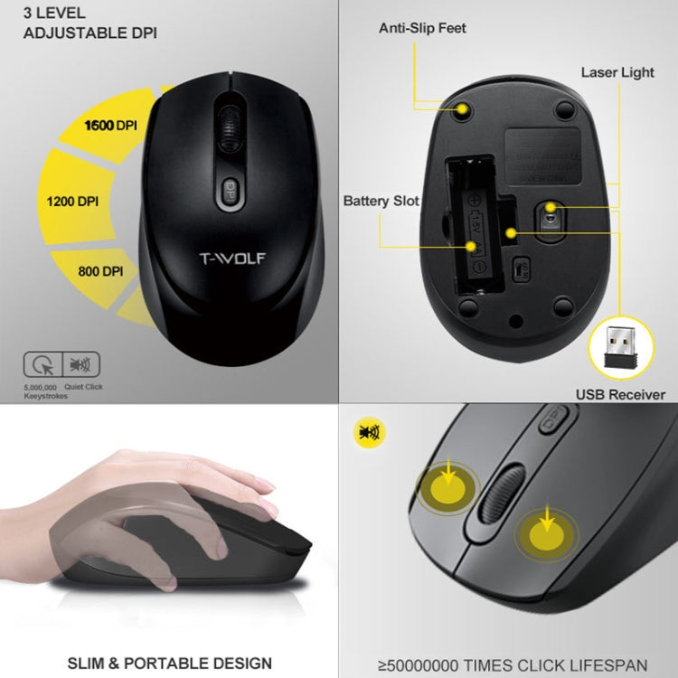 T-WOLF TF-100 2.4G Bluetooth Laptop Office Wireless Keyboard and Mouse Set(Set) - free shipping - PMC Jewellery - Order now!
