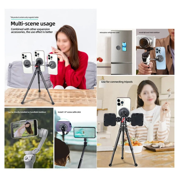 Magnetic Phone Holder with 1/4 Inch Hole for Tripod Magic Arm(Titanium Color) -  by PMC Jewellery | Online Shopping South Africa | PMC Jewellery | Buy Now Pay Later Mobicred