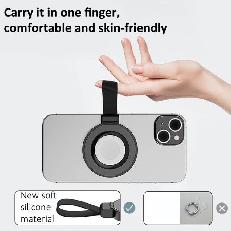3 In 1 Magnetic Wireless Charger Mobile Phone Ring Holder(Black) - Wireless Charger by PMC Jewellery | Online Shopping South Africa | PMC Jewellery | Buy Now Pay Later Mobicred