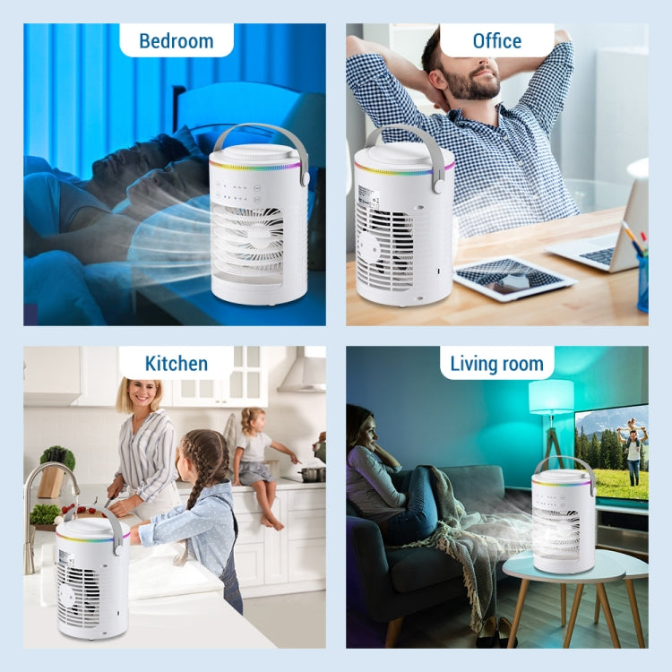 CF-516 USB Home Timed Desktop RGB Light Adjustable Spray Humidification Cooler Fan(White) - Electric Fans by PMC TechLife | Online Shopping South Africa | PMC TechLife | Buy Now Pay Later Mobicred