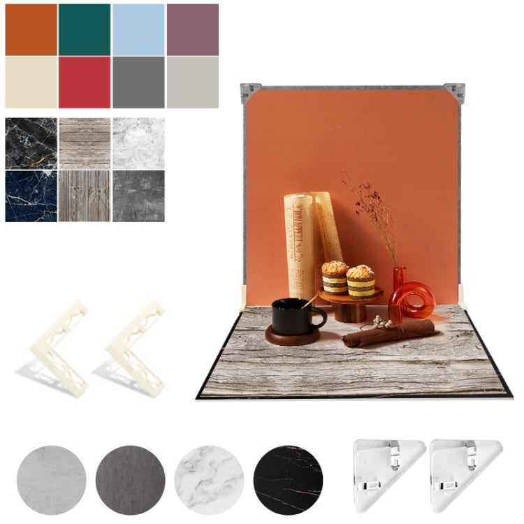 2pcs 60cm Double-Sided Background Board + 7pcs Backdrop Paper Photography Props Set, Spec: Set 2 - Solid Color by PMC TechLife | Online Shopping South Africa | PMC TechLife | Buy Now Pay Later Mobicred
