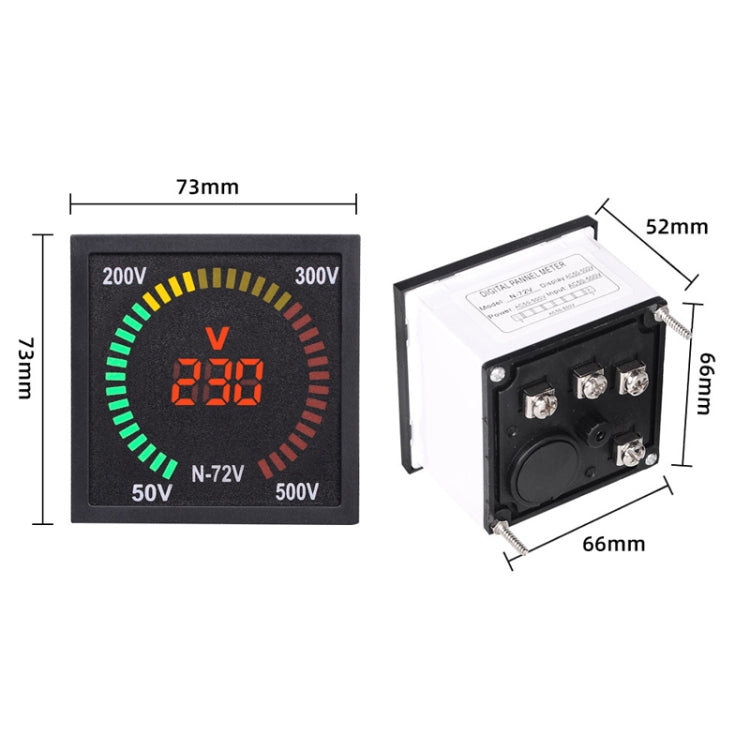 SINOTIMER N-72V AC Voltage Signal Indicator Square Turntable LED Digital Display Voltmeter - Current & Voltage Tester by SINOTIMER | Online Shopping South Africa | PMC Jewellery | Buy Now Pay Later Mobicred