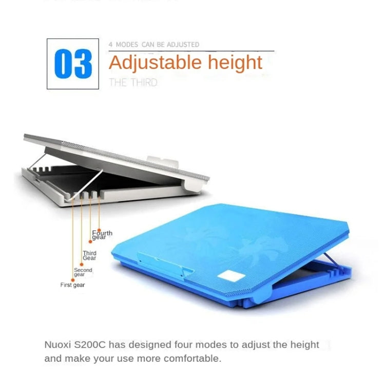 NUOXI S200C Laptop Silent Radiator Multi-level Adjustable Metal Bracket Base(Blue) - Cooling Pads by NUOXI | Online Shopping South Africa | PMC Jewellery | Buy Now Pay Later Mobicred