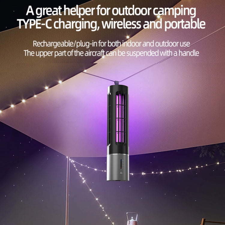 D9 Portable UV Anti Mosquito Lamp Rechargeable Mute Fly Trap with 3-speed Timing(Black) - Repellents by PMC TechLife | Online Shopping South Africa | PMC TechLife | Buy Now Pay Later Mobicred