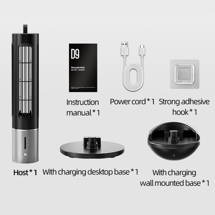 D9 Portable UV Anti Mosquito Lamp Rechargeable Mute Fly Trap with 3-speed Timing(Black) - Repellents by PMC TechLife | Online Shopping South Africa | PMC TechLife | Buy Now Pay Later Mobicred