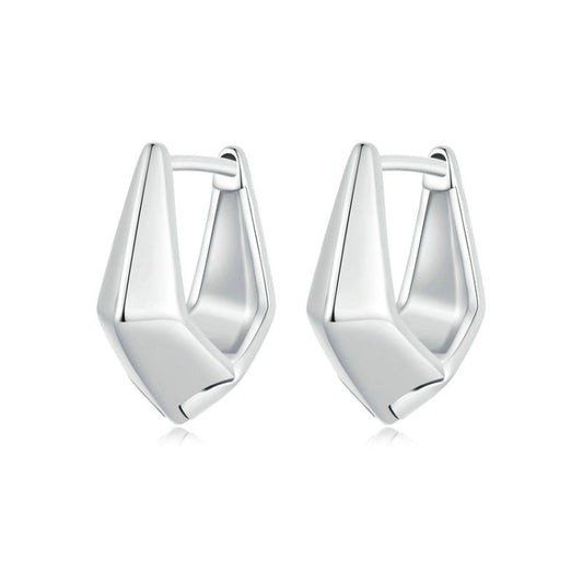 S925 Sterling Silver Geometric Women Earrings(SCE1704) - Stud Earrings & Earrings by PMC Jewellery | Online Shopping South Africa | PMC Jewellery