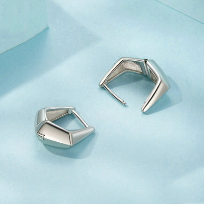 S925 Sterling Silver Geometric Women Earrings(SCE1704) - Stud Earrings & Earrings by PMC Jewellery | Online Shopping South Africa | PMC Jewellery