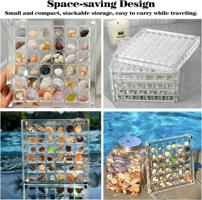 36 Grids Acrylic Magnetic Seashell Storage Display Box Beads Jewelry Nail Art Storage Box - Jewelry Storages by PMC Jewellery | Online Shopping South Africa | PMC Jewellery