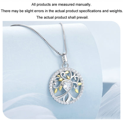 S925 Sterling Silver Zircon Gold Plated Tree Of Life Necklace(BSN371) - Necklaces & Pendants by PMC Jewellery | Online Shopping South Africa | PMC Jewellery