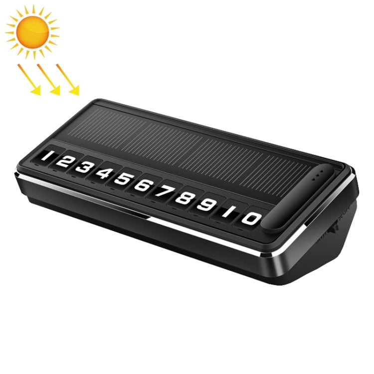 Car Temporary Parking License Plate Solar Rechargeable Luminous Parking Card(Black) - Parking Card by PMC TechLife | Online Shopping South Africa | PMC TechLife | Buy Now Pay Later Mobicred
