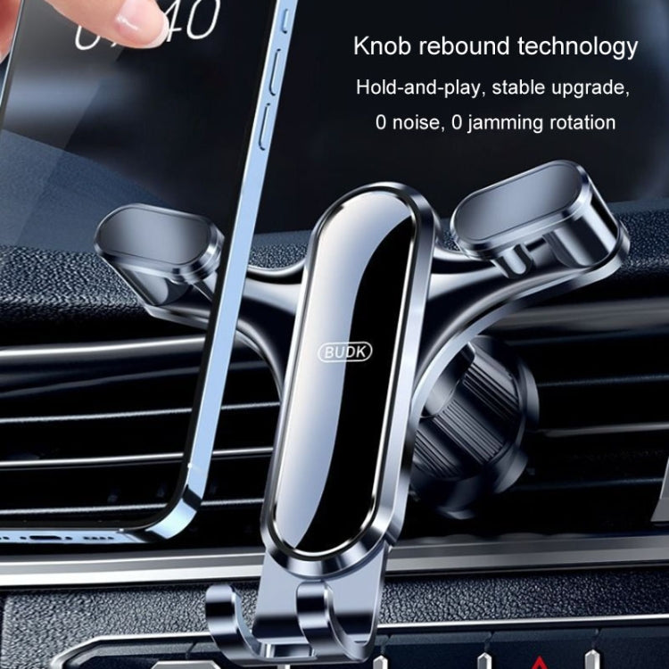 BUDK Triangle Gravity Sensor Car Phone Bracket Car Air Vent Navigation Holder, Model: Adhesive Model - Car Holders by BUDK | Online Shopping South Africa | PMC Jewellery | Buy Now Pay Later Mobicred