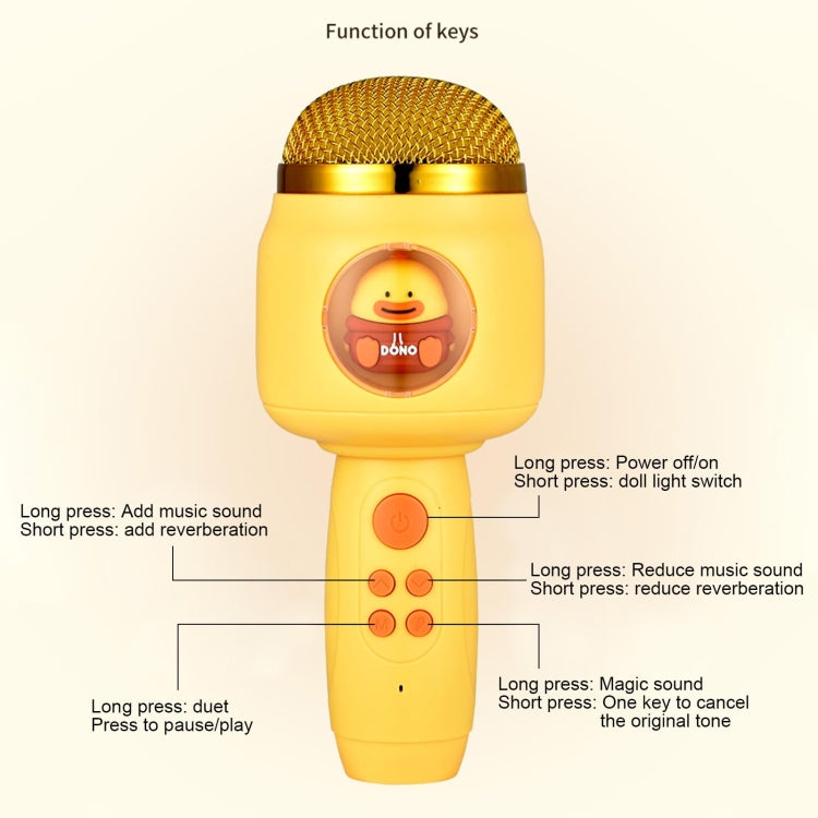 ICARER FAMILY F816 Karaoke Microphone Speaker Home Bluetooth Wireless Microphone(Yellow) - Microphone by ICARER FAMILY | Online Shopping South Africa | PMC TechLife | Buy Now Pay Later Mobicred