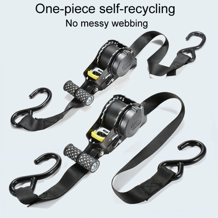 Auto Retract Tensioner Automobile And Motorcycle Cargo Fixing Straps(White) - Towing Bars by PMC TechLife | Online Shopping South Africa | PMC TechLife | Buy Now Pay Later Mobicred