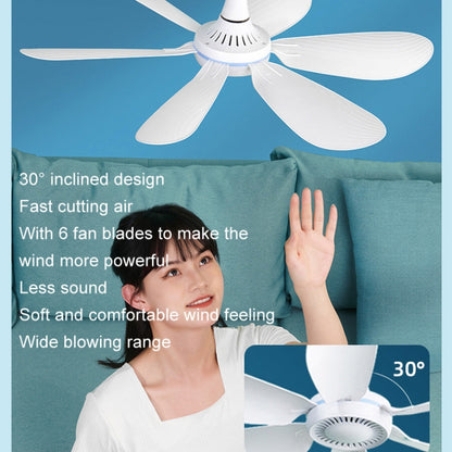 USB Home Dormitory Mute High Wind Power Mini Fan Six Blade Small Ceiling Fan, Style: Fan+Remote Control Speed Control Cord - Electric Fans by PMC Jewellery | Online Shopping South Africa | PMC Jewellery | Buy Now Pay Later Mobicred