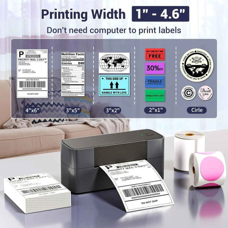 Phomemo PM245-BT Bluetooth Shipping Label Printer Support Labels Width  1- 4.6 Inch(US Plug) - Printer by Phomemo | Online Shopping South Africa | PMC Jewellery | Buy Now Pay Later Mobicred