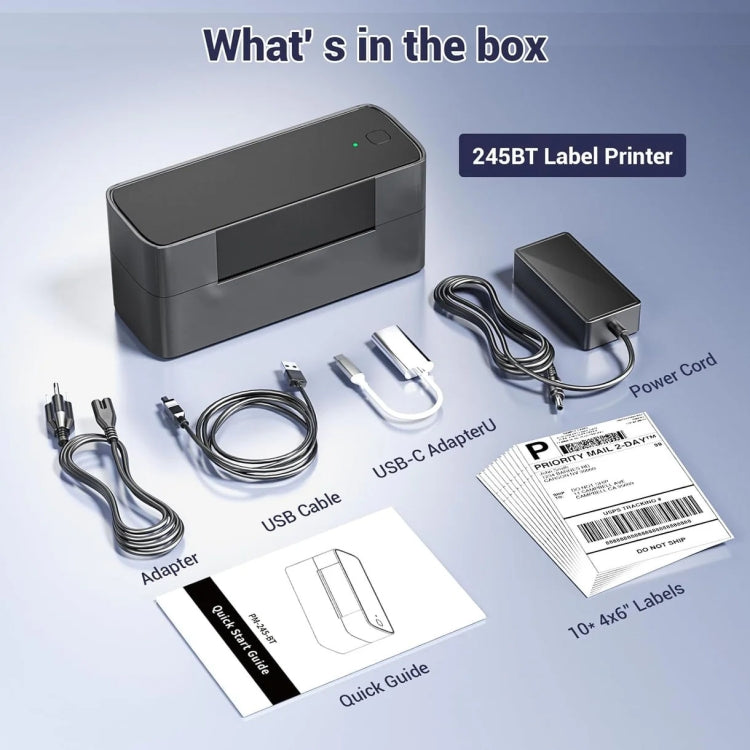 Phomemo PM245-BT Bluetooth Shipping Label Printer Support Labels Width  1- 4.6 Inch(UK Plug) - free shipping - PMC TechLife - Order now!