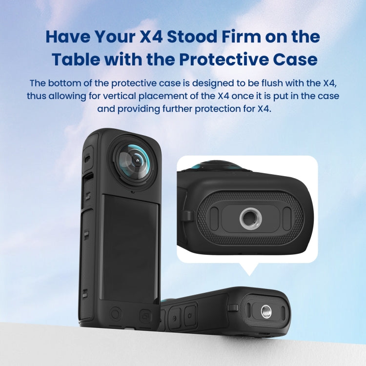 For Insta360 X4 AMagisn Silicone Protective Cover Body Case Gray - free shipping - PMC TechLife - Order now!