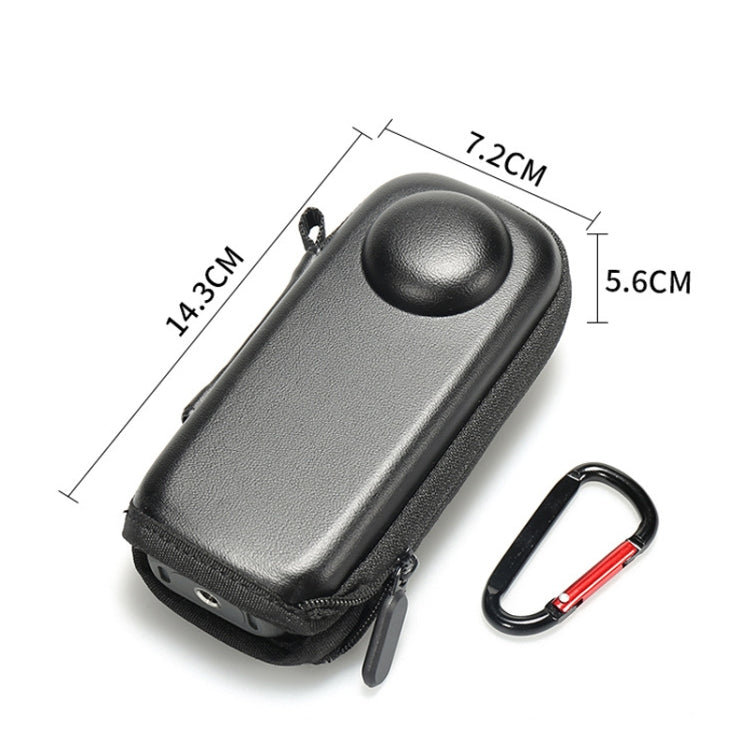 For Insta360 X4 Mini Storage Case PU Bag Sport Camera Protector With Hook(Black) - Case & Bags by PMC TechLife | Online Shopping South Africa | PMC TechLife | Buy Now Pay Later Mobicred