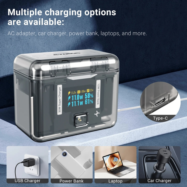 For Insta360 X4 CYNOVA Two-Way Charging Butler Screen Display Smart Charging Box - free shipping - PMC TechLife - Order now!