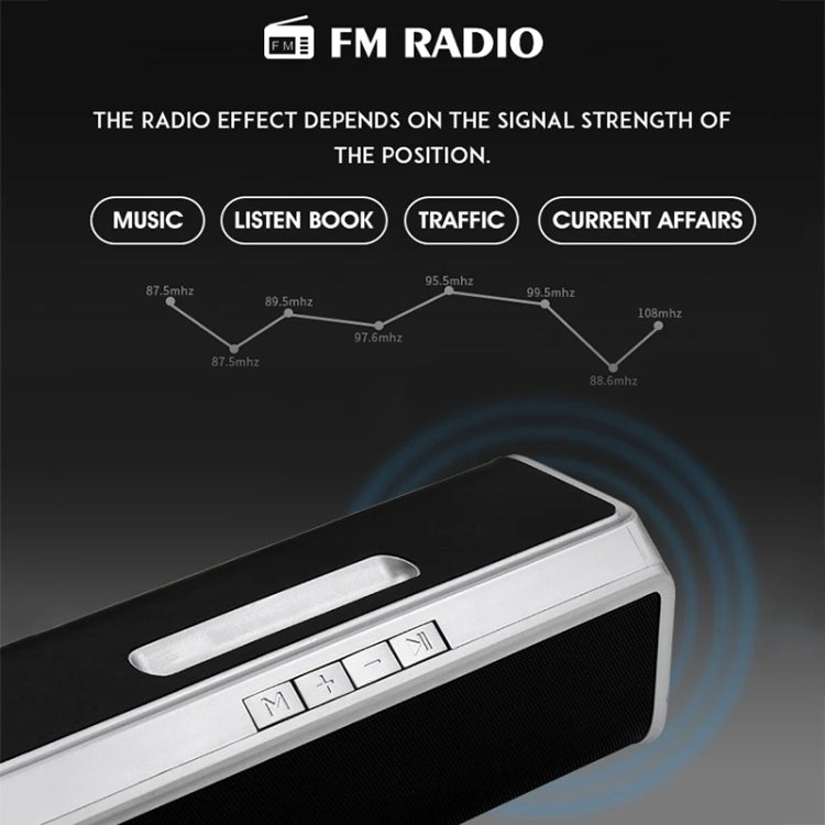 NBY 6690 TWS Couplet FM Multifunctional Desktop Plug-in Card Bluetooth Speaker(Silver) - Desktop Speaker by NBY | Online Shopping South Africa | PMC Jewellery | Buy Now Pay Later Mobicred