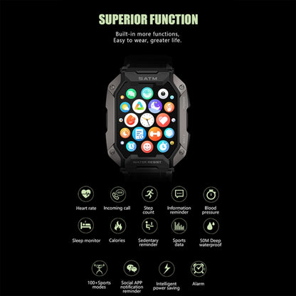 C20Plus 1.81-inch Health Monitoring Waterproof Bluetooth Call Smart Watch, Color: Black - Smart Watches by PMC Jewellery | Online Shopping South Africa | PMC Jewellery | Buy Now Pay Later Mobicred