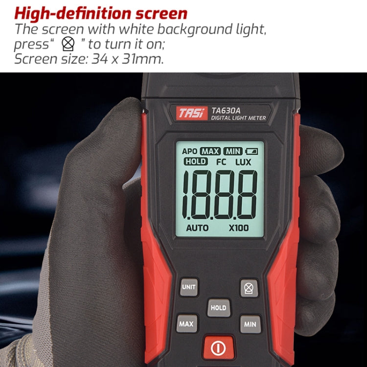 TASI TA630A Integrated Digital Light Meter Illuminance Lux Meter Backlight LCD Display 0.1-200000LUX/0.01-20000FC Light Sensor Tester - Light & Sound Meter by TASI | Online Shopping South Africa | PMC Jewellery | Buy Now Pay Later Mobicred