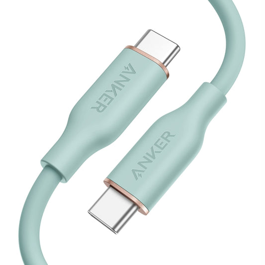 ANKER A8552 Powerline III 0.9m Skin Friendly Dual Type-C Data Cable PD100W Fast Charging Cable(Mint Green) - USB-C & Type-C Cable by ANKER | Online Shopping South Africa | PMC Jewellery | Buy Now Pay Later Mobicred