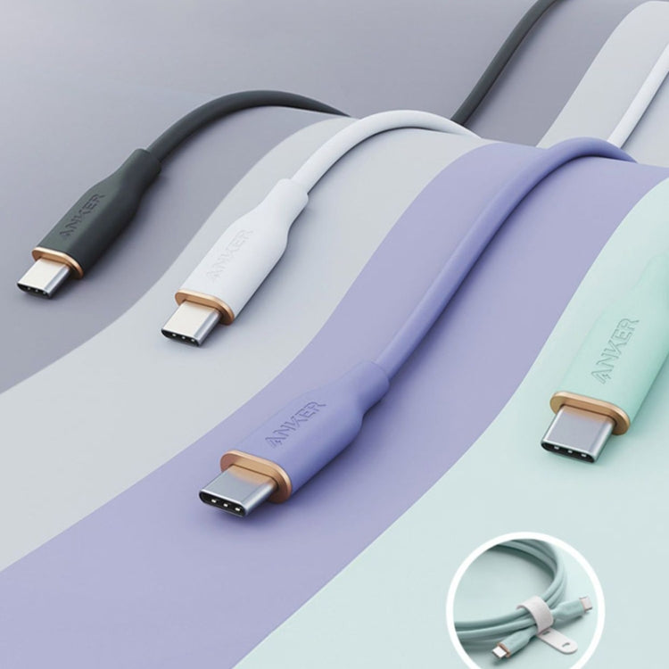 ANKER A8552 Powerline III 0.9m Skin Friendly Dual Type-C Data Cable PD100W Fast Charging Cable(Black) - USB-C & Type-C Cable by ANKER | Online Shopping South Africa | PMC TechLife | Buy Now Pay Later Mobicred