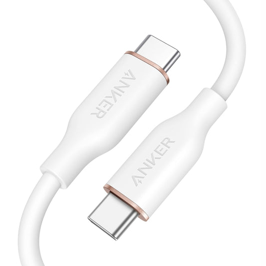 ANKER A8553 Powerline III 1.8m Skin Friendly Dual Type-C Data Cable PD100W Fast Charging Cable(White) - USB-C & Type-C Cable by ANKER | Online Shopping South Africa | PMC Jewellery | Buy Now Pay Later Mobicred