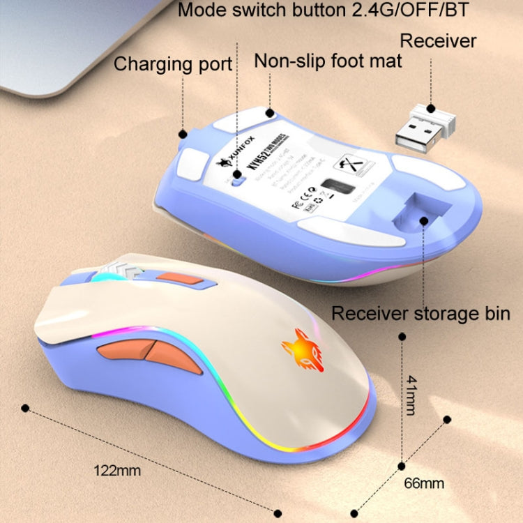 XUNSVFOX XYH52 Wireless Dual Mode Mouse Rechargeable And Silent Office Gaming Mouse(Lake Blue) - Wireless Mice by XUNSVFOX | Online Shopping South Africa | PMC Jewellery | Buy Now Pay Later Mobicred