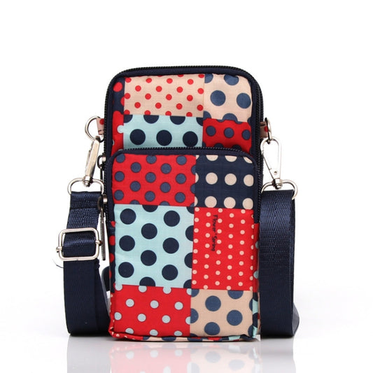 Printed Crossbody Mobile Phone Bag Mini Wallet With Arm Band, Style: Square Dot - Single-shoulder Bags by PMC Jewellery | Online Shopping South Africa | PMC Jewellery | Buy Now Pay Later Mobicred