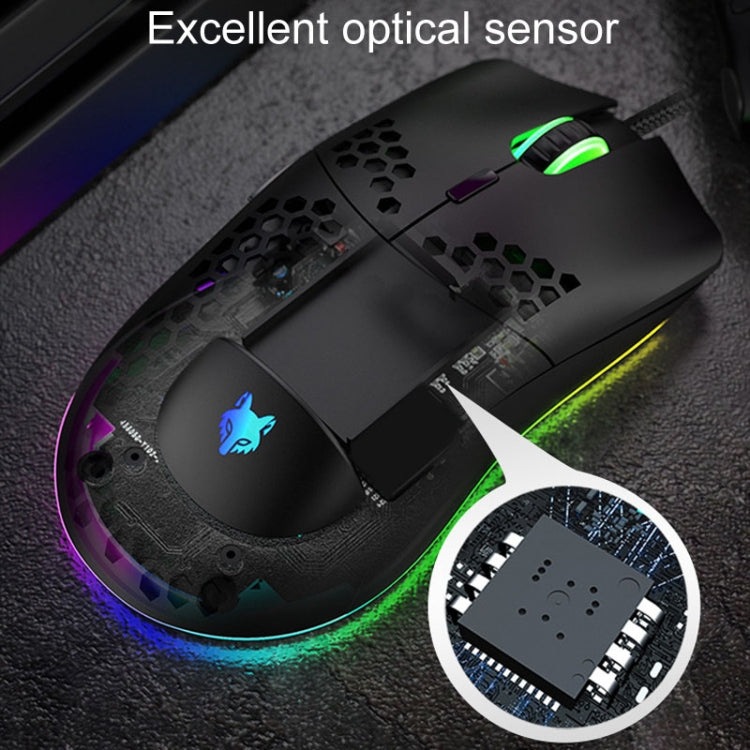 XUNSVFOX XYH90 Wired Hollow Hole Mouse RGB Illuminated Macro Programming Gaming Mouse(Black) - Wired Mice by XUNSVFOX | Online Shopping South Africa | PMC Jewellery | Buy Now Pay Later Mobicred