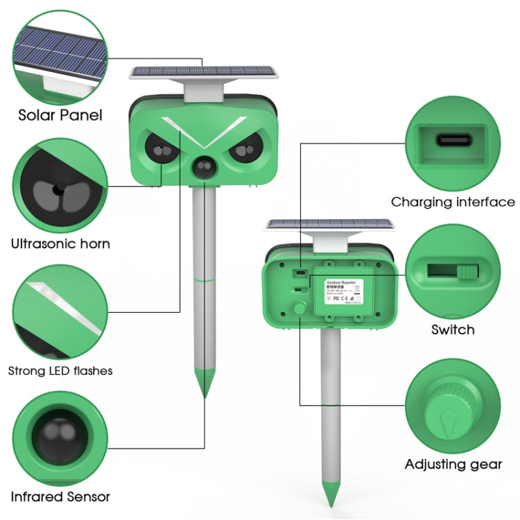 Outdoor Solar Animal Repeller Multi-functional Bird/Cat/Rat Repeller(SJZ028-2) - Outdoor Insect Repellent by PMC Jewellery | Online Shopping South Africa | PMC Jewellery | Buy Now Pay Later Mobicred