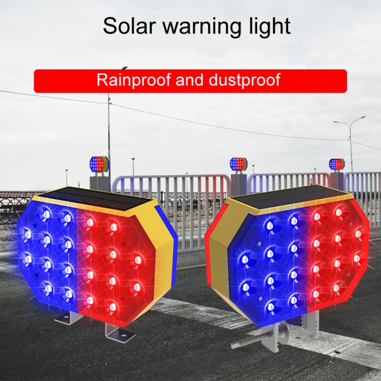 C1A Solar Powered Double Sided LED Barricade Light Traffic Signal Red And Blue Strobe Road Warning Lights - Warning Lights by PMC TechLife | Online Shopping South Africa | PMC TechLife | Buy Now Pay Later Mobicred
