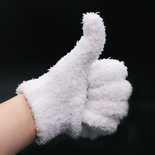 Thickened Hanging Porcelain Pulp Tray Walnut Coral Velvet Gloves, Color: White Thickened - Others by PMC Jewellery | Online Shopping South Africa | PMC Jewellery | Buy Now Pay Later Mobicred