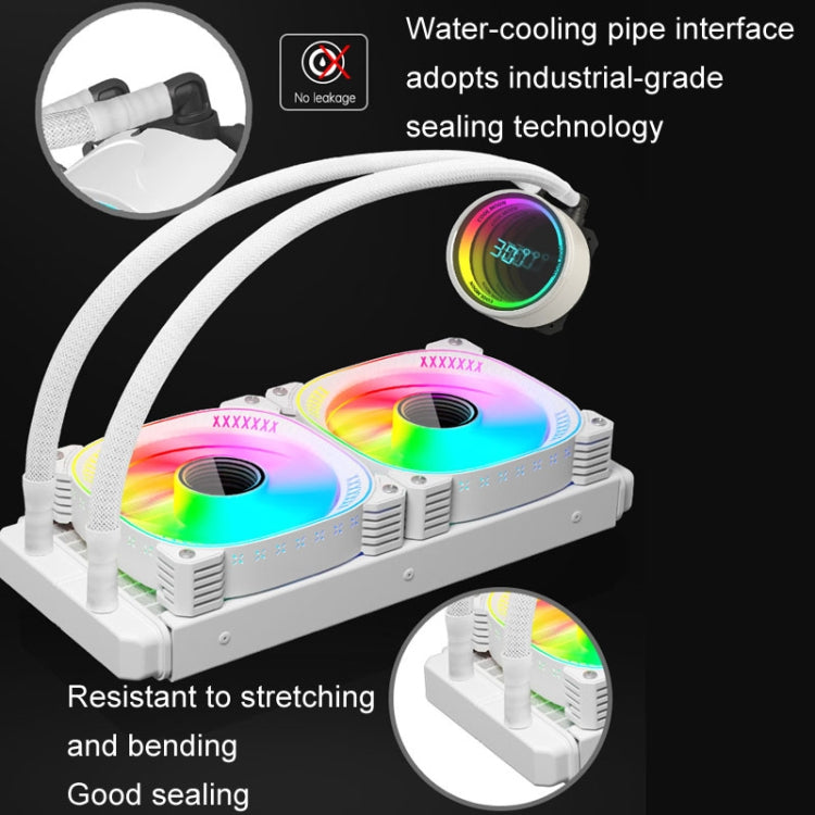 COOLMOON CM-YM-240T Digital ARGB Lens Edition Integrated Water Cooling CPU Cooler Temperature Display CPU Fan(White) - Fan Cooling by COOLMOON | Online Shopping South Africa | PMC Jewellery | Buy Now Pay Later Mobicred