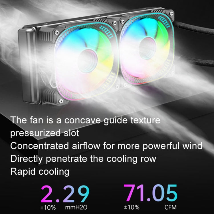 COOLMOON CM-YM-240T Digital ARGB Lens Edition Integrated Water Cooling CPU Cooler Temperature Display CPU Fan(White) - Fan Cooling by COOLMOON | Online Shopping South Africa | PMC Jewellery | Buy Now Pay Later Mobicred