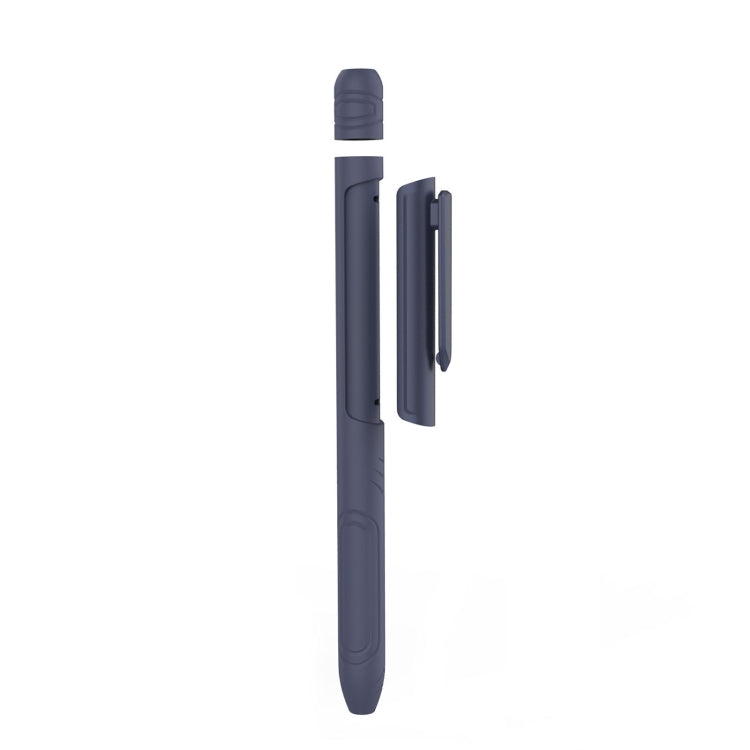 For Apple Pencil 1 AhaStyle PT141 Triple Defense Pen Clip Silicone Protective Case(Midnight Blue) - Pencil Accessories by AhaStyle | Online Shopping South Africa | PMC Jewellery | Buy Now Pay Later Mobicred