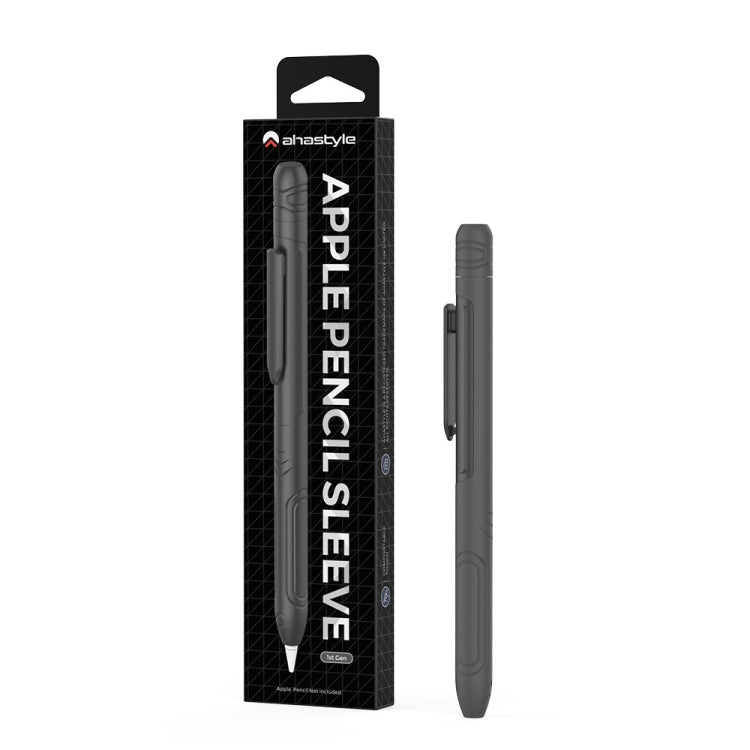 For Apple Pencil 1 AhaStyle PT141 Triple Defense Pen Clip Silicone Protective Case(Midnight Blue) - Pencil Accessories by AhaStyle | Online Shopping South Africa | PMC Jewellery | Buy Now Pay Later Mobicred