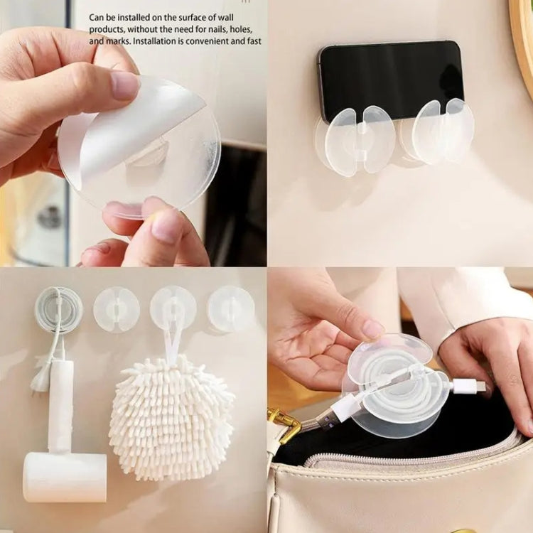 Multi-functional Data Cable Organizer Hole-free Plug Fixer Small Objects Hanger(Transparent) - Cable Organizer by PMC Jewellery | Online Shopping South Africa | PMC Jewellery | Buy Now Pay Later Mobicred