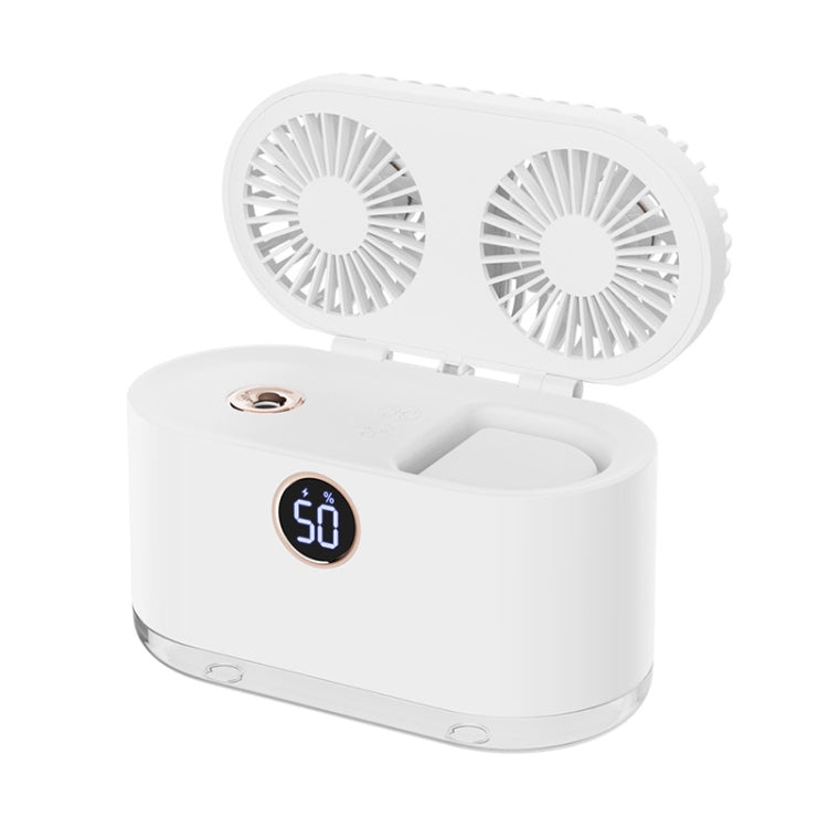 WT-818 Dual-leaf Spray Smart Digital Display Desktop Fan Night Light Humidification Cooler(White) - Electric Fans by PMC TechLife | Online Shopping South Africa | PMC TechLife | Buy Now Pay Later Mobicred